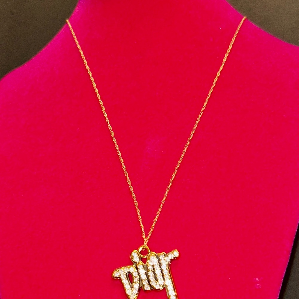 14K Gold delicate chain with Upcycled zipper pull. - Picture 3 of 6
